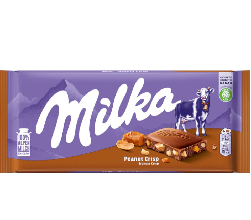 Milka Peanut crisp chocolate bar