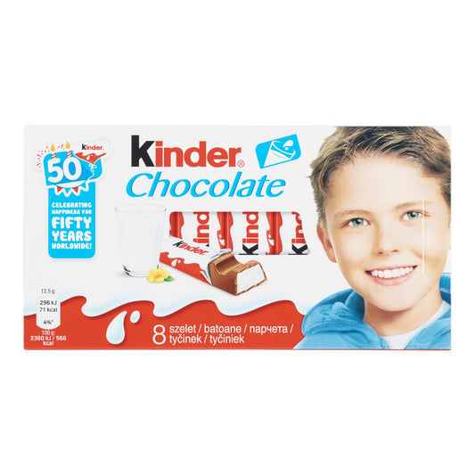 Kinder Milk Cream Chocolate Bars, 8 Bars