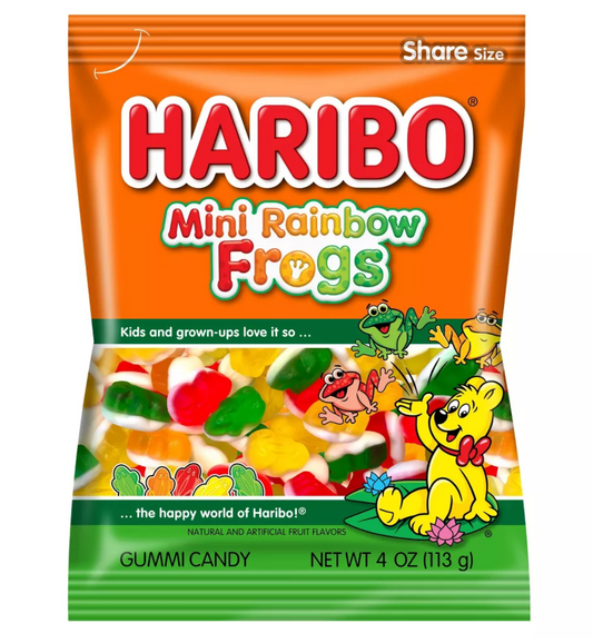 Haribo Mini Rainbow Frogs,4oz