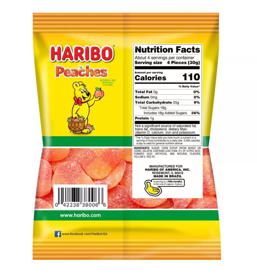 Haribo Peaches,4oz