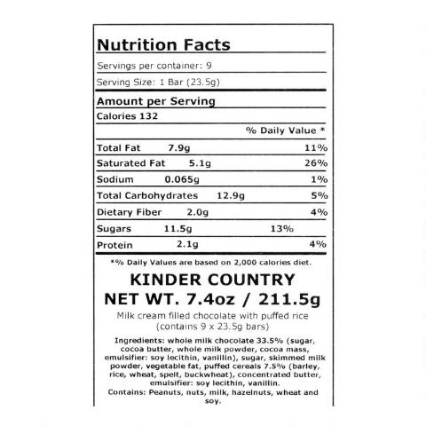 Kinder Country, 9 Bars