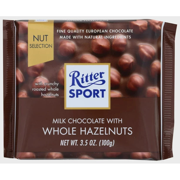 Ritter Sport Milk Chocolate with Hazelnuts, 3.5 Oz