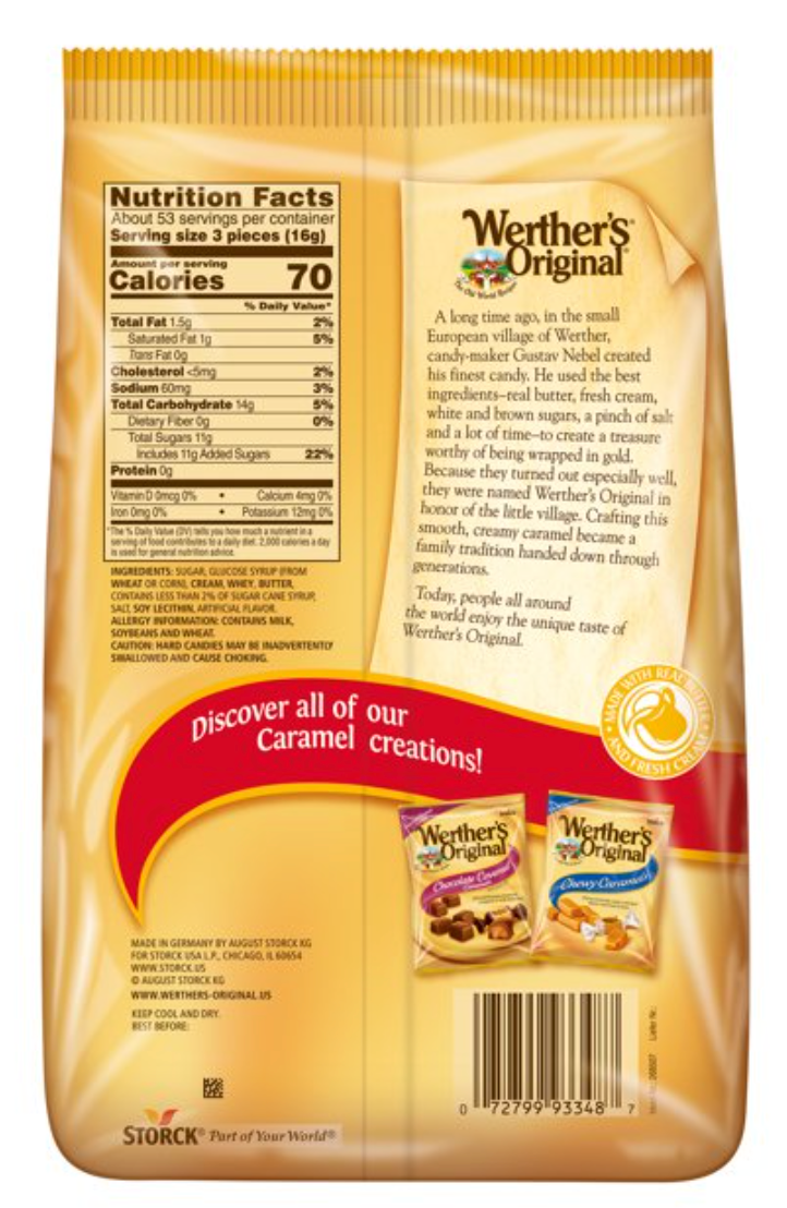 Werther's Original Hard Caramel, 30 Oz
